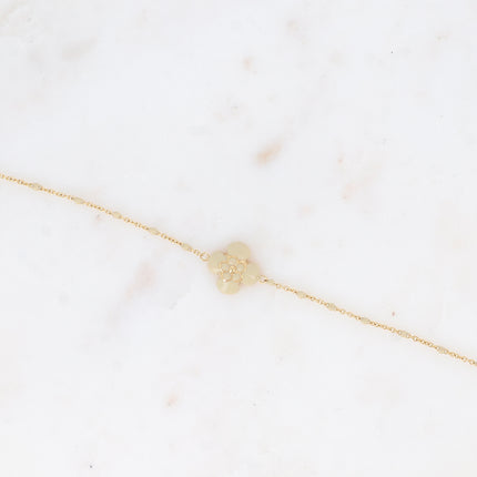 Bracelet - chaîne avec émail, fleur émaillée