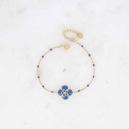 Bracelet - chaîne avec émail, fleur émaillée