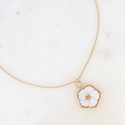 Necklace - mother-of-pearl flower
