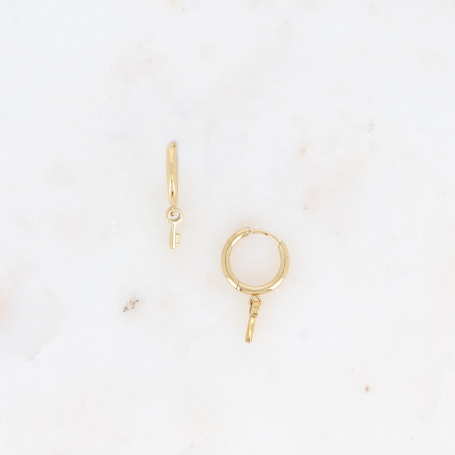 Mini créoles - pendentif clef