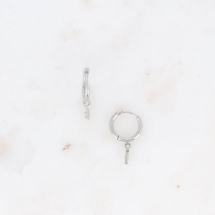 Mini créoles - pendentif clef
