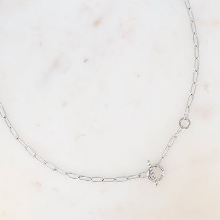 Collier - fermoir cabillot, maille ovale allongée, petit anneau idéal pour charms