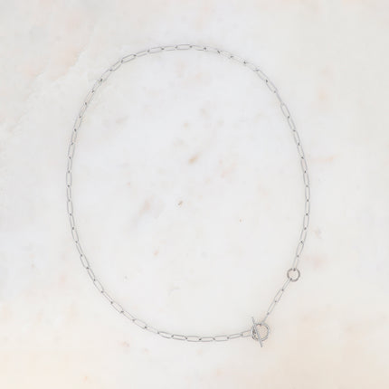 Collier - fermoir cabillot, maille ovale allongée, petit anneau idéal pour charms