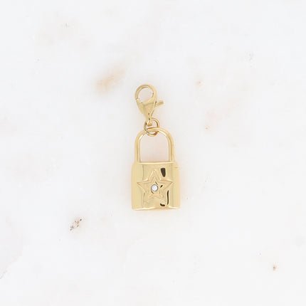 Charm - cadenas et étoile avec oxyde de zirconium