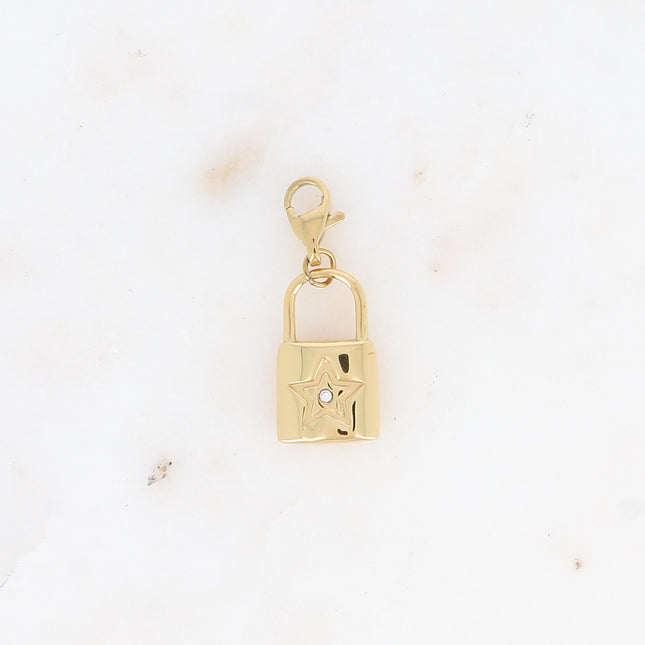 Charm - cadenas et étoile avec oxyde de zirconium