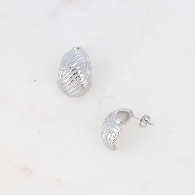 Boucles puces - pièce striée, ovale incurvée