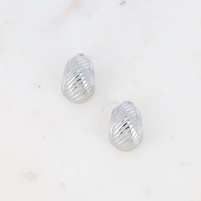 Boucles puces - pièce striée, ovale incurvée