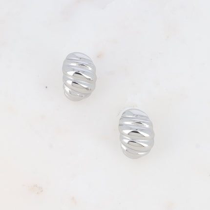 Boucles puces - pièce ovale incurvée, allures coquillage