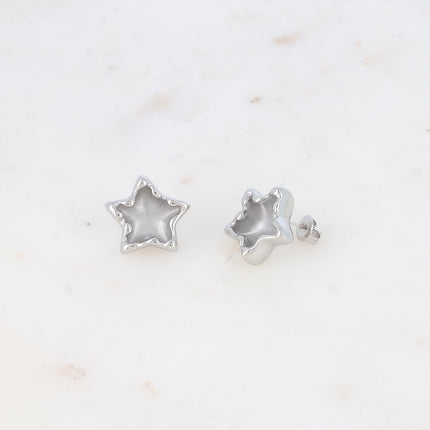 Stud earrings - starry crater effect