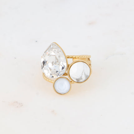 Bague Trilogie Goutte - cristaux Swarovski® goutte et rondes
