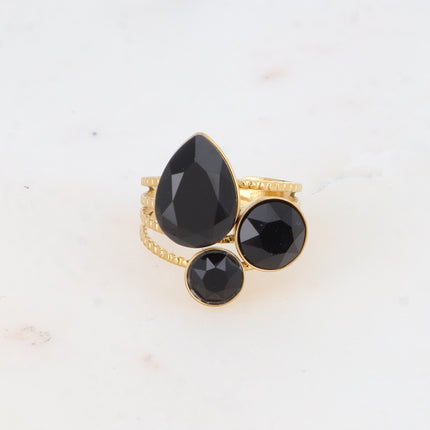 Bague Trilogie Goutte - cristaux Swarovski® goutte et rondes