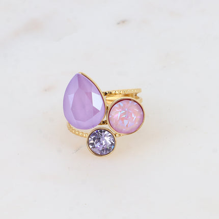 Bague Trilogie Goutte - cristaux Swarovski® goutte et rondes