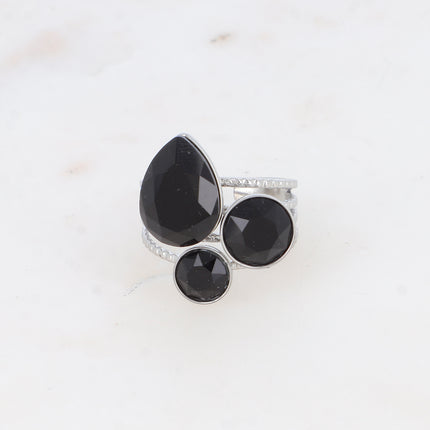 Bague Trilogie Goutte - cristaux Swarovski® goutte et rondes