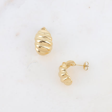 Boucles puces - pièce ovale incurvée, allures coquillage
