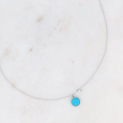 Collier Emllo - pendentif en pierre naturelle et perles d'eau douce