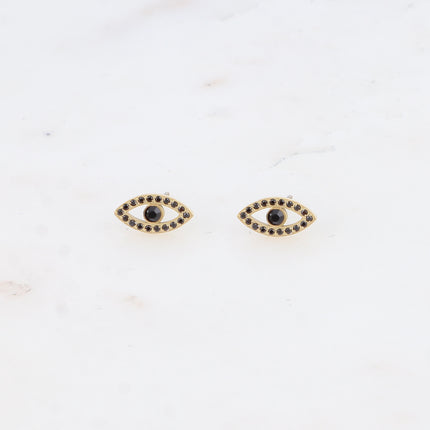 Boucles puces Oulila - oeil serti d'oxydes de zirconium