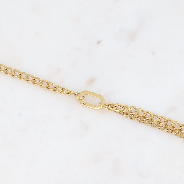 Bracelet - elongated oval ring and curb links