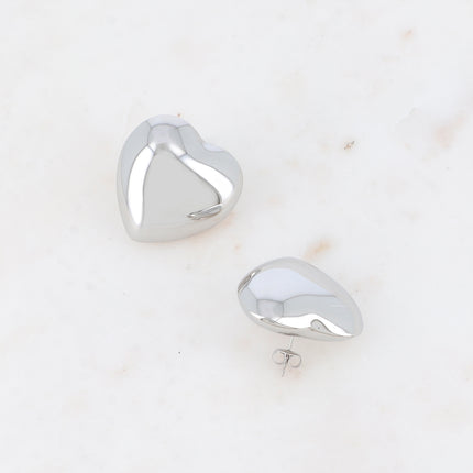 Boucles puces - gros coeur bombé, lisse 30mm
