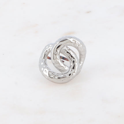 Bague - double anneau martelé et ajouré