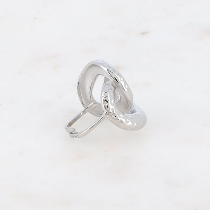 Bague - double anneau martelé et ajouré