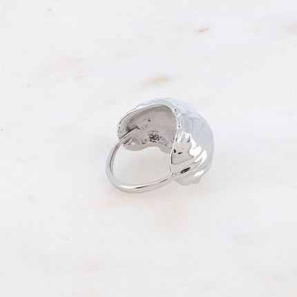 Bague - forme ovale texturée