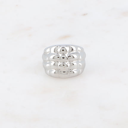 Bague - forme bombée et quadrillée