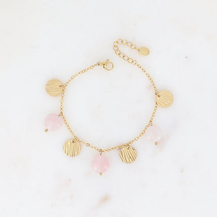 Bracelet Novalina - pierres naturelles et pampilles rondes zébrés