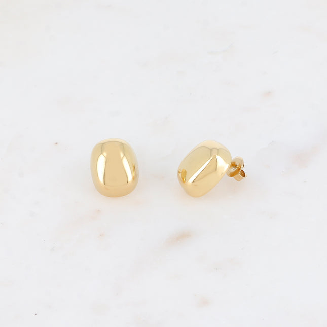 Stud earrings - domed rectangular shape