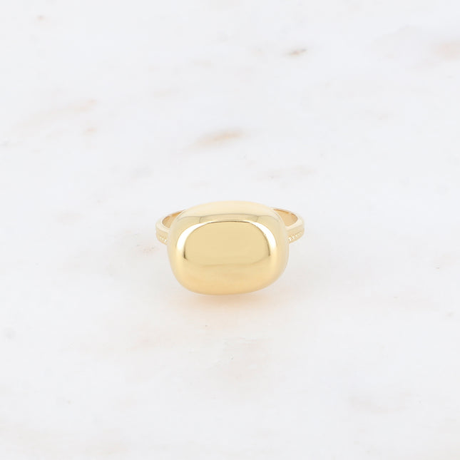 Ring - rectangular, domed shape