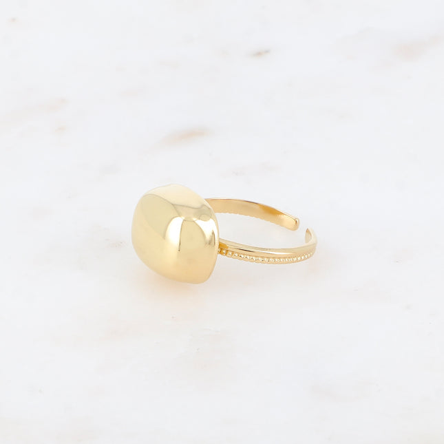 Ring - rectangular, domed shape