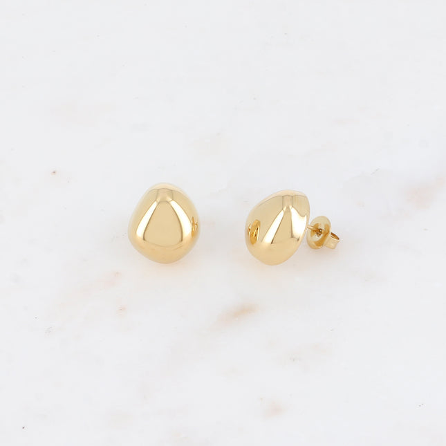 Stud earrings - elongated, domed pear shape