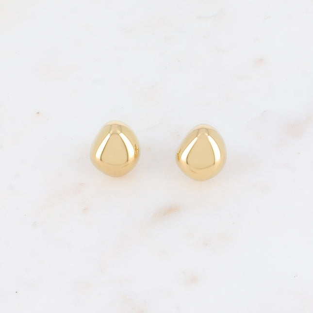 Stud earrings - elongated, domed pear shape