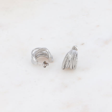 Créoles - anneau effet lianes entrecroisées 20mm