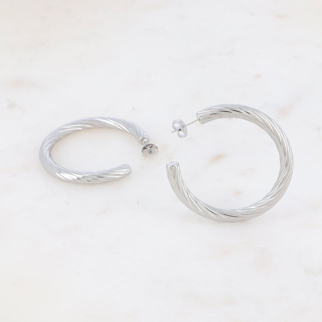 Hoop earrings - 45mm twisted ring