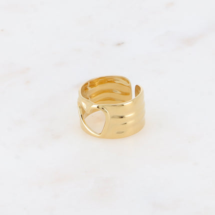 Bague - anneau martelé avec coeur ajouré