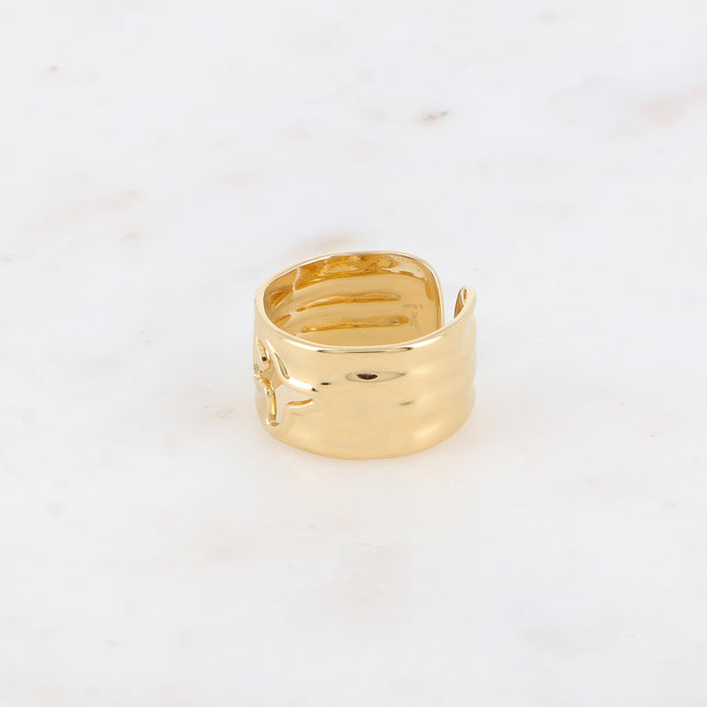 Bague - anneau martelé avec oiseau ajouré