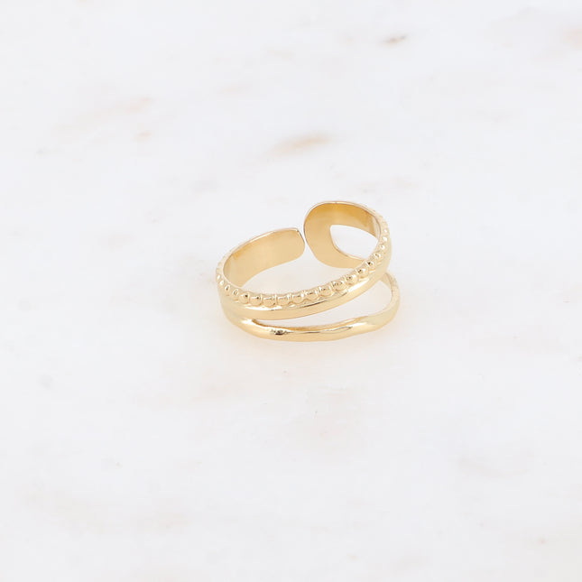 Lioréa ring - 3-row effect, milgrain, smooth and wavy