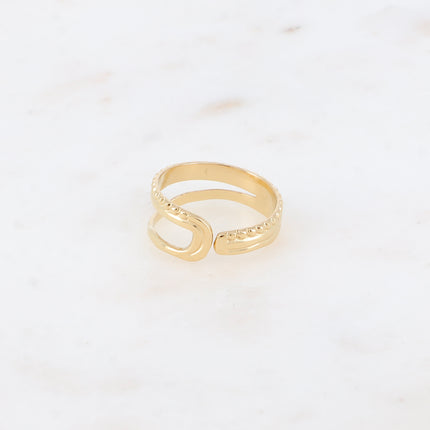 Bague Lioréa - effet 3 rangs, milgrain, lisse et ondulé