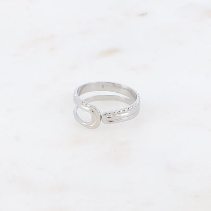 Bague Lioréa - effet 3 rangs, milgrain, lisse et ondulé