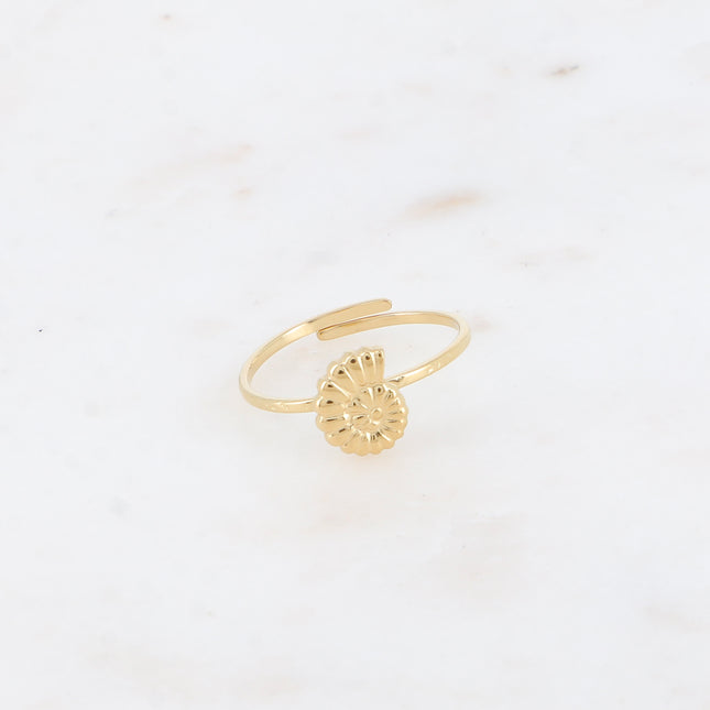 Bague fine - motif coquillage escargot texturé