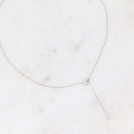 Collier Y Maja - cristal et chaîne pendante avec perle d'eau douce