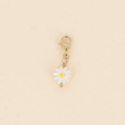 Charm Fabiola - fleur en nacre avec touche en émail