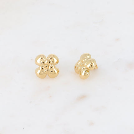 Boucles puces - motif fleur bombée