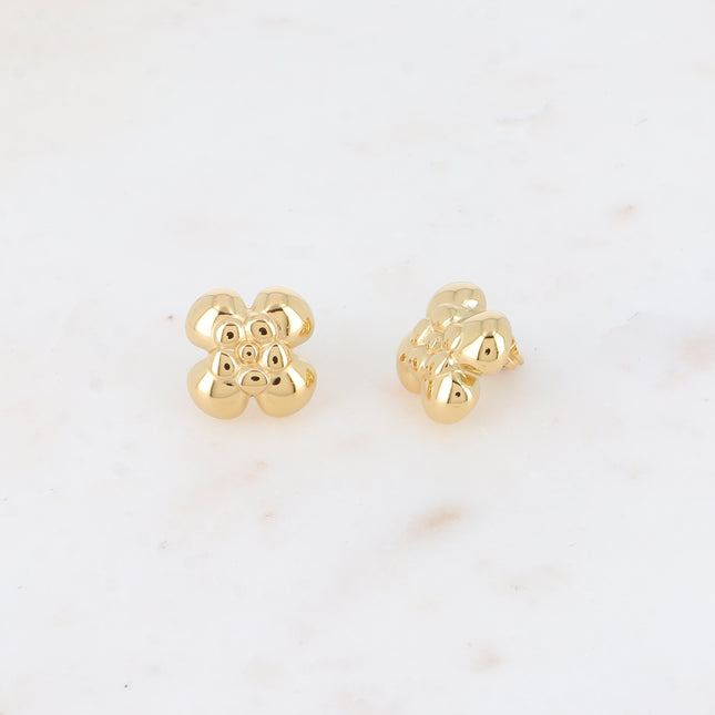 Boucles puces - motif fleur bombée