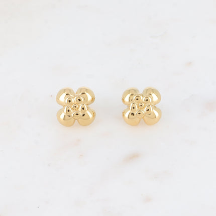 Boucles puces - motif fleur bombée