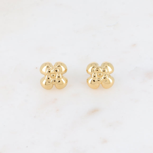Boucles puces - motif fleur bombée