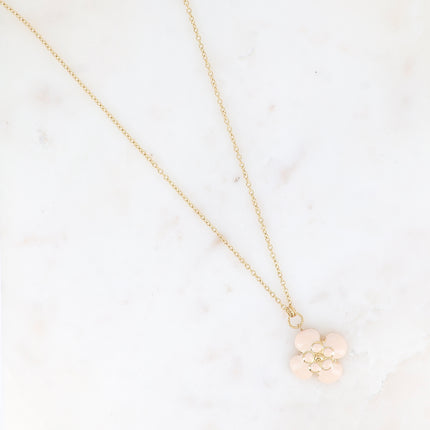 Sautoir - pendentif fleur en émail