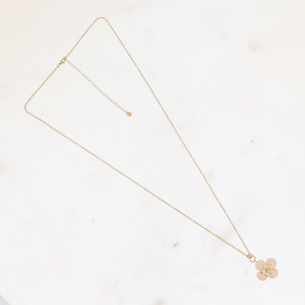 Sautoir - pendentif fleur en émail