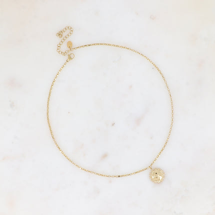 Collier Sanaé - pendentif soleil souriant