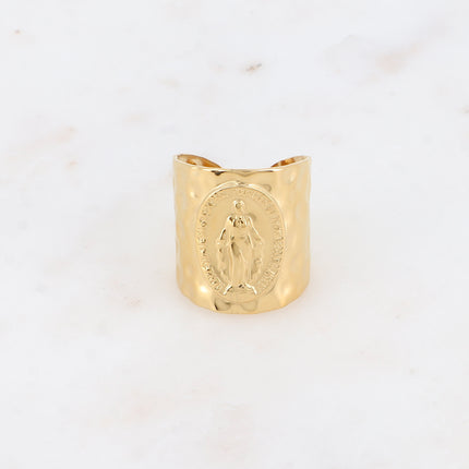 Bague large - la Madone avec inscription prière